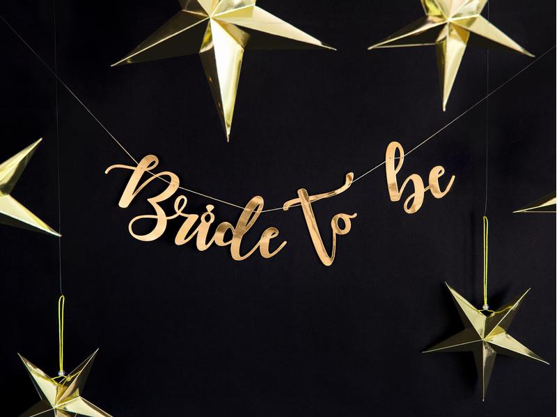 Partydeco Girlande Bride to be 80 x 19 cm, Gold