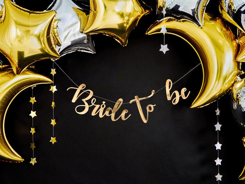 Partydeco Girlande Bride to be 80 x 19 cm, Gold