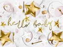 Partydeco Girlande Hello Baby 70 m, Gold