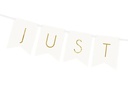 Partydeco Girlande Just Married 15 x 155 cm, Weiss/Gold