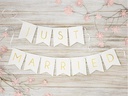 Partydeco Girlande Just Married 15 x 155 cm, Weiss/Gold