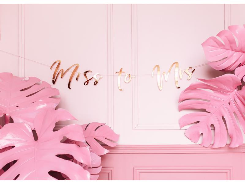 Partydeco Girlande Miss to Mrs 18 x 76 cm, Rosegold