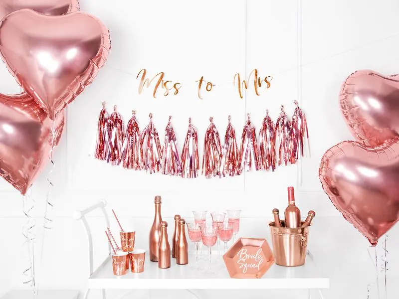 Partydeco Girlande Miss to Mrs 18 x 76 cm, Rosegold
