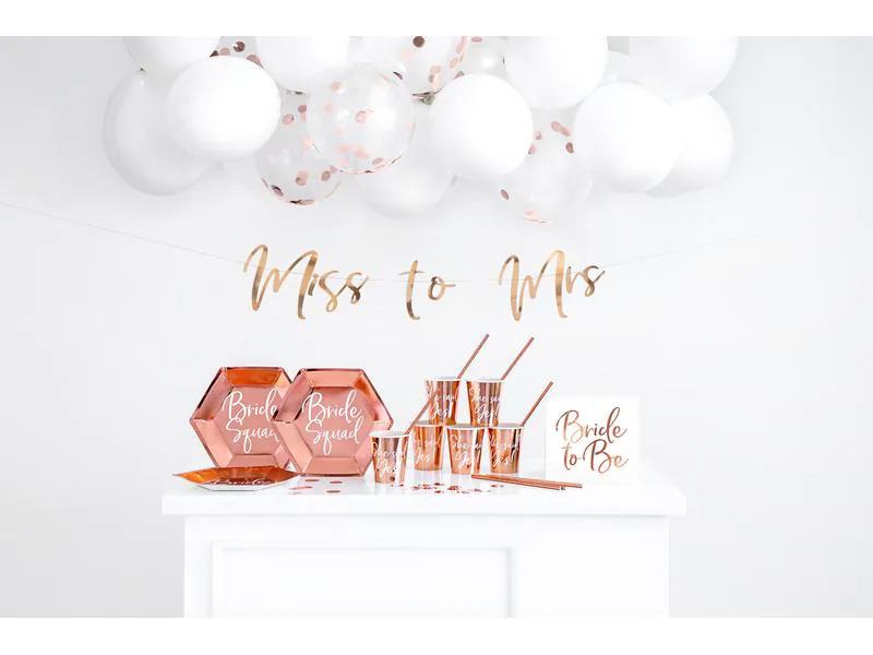 Partydeco Girlande Miss to Mrs 18 x 76 cm, Rosegold