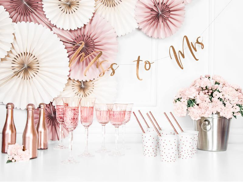 Partydeco Girlande Miss to Mrs 18 x 76 cm, Rosegold