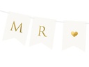 Partydeco Girlande Mr und Mrs 15 x 85 cm, Weiss