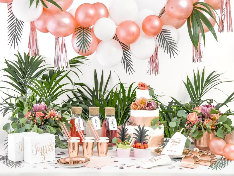 Partydeco Girlande Quasten 1.5 m, 12 Pompons, Rosa