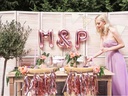 Partydeco Girlande Quasten 1.5 m, 12 Pompons, Rosa