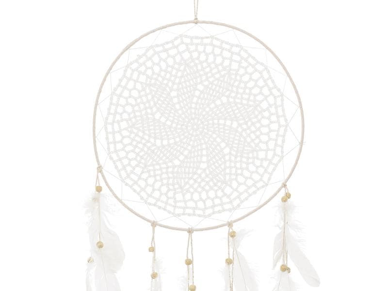Partydeco Girlande Traumfänger mit Federn 30 x 94 cm, Weiss