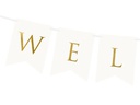 Partydeco Girlande Welcome 15 x 95 cm, Weiss/Gold