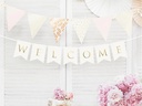 Partydeco Girlande Welcome 15 x 95 cm, Weiss/Gold