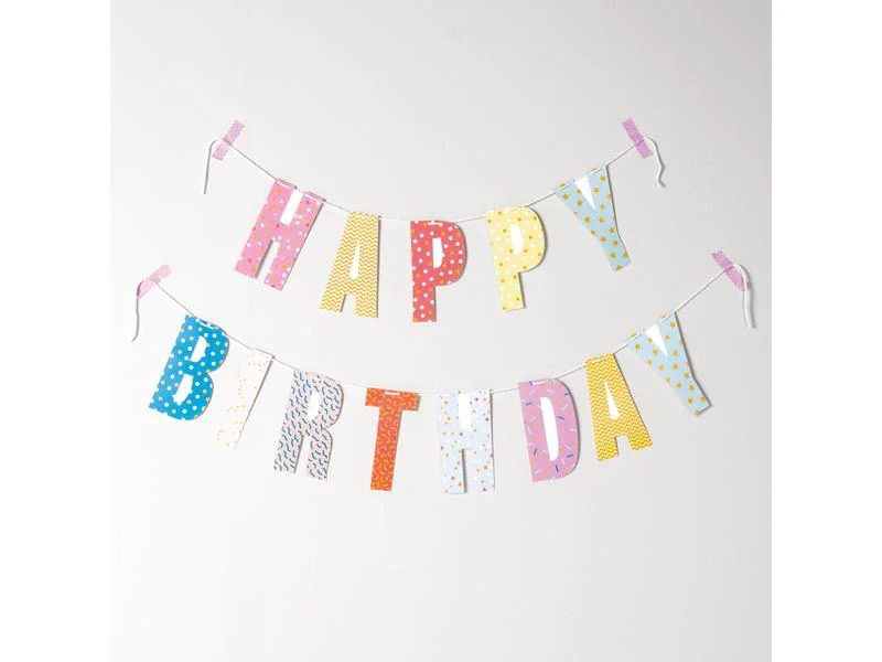 Rico Design Girlande Happy Birthday 3 m, Mehrfarbig