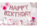 Rico Design Folienballon Happy Birthday 13-teilig, Ø 36 cm, Rosa