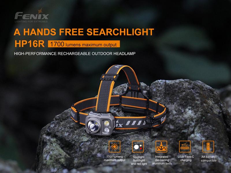 Fenix Stirnlampe HP16R Grau