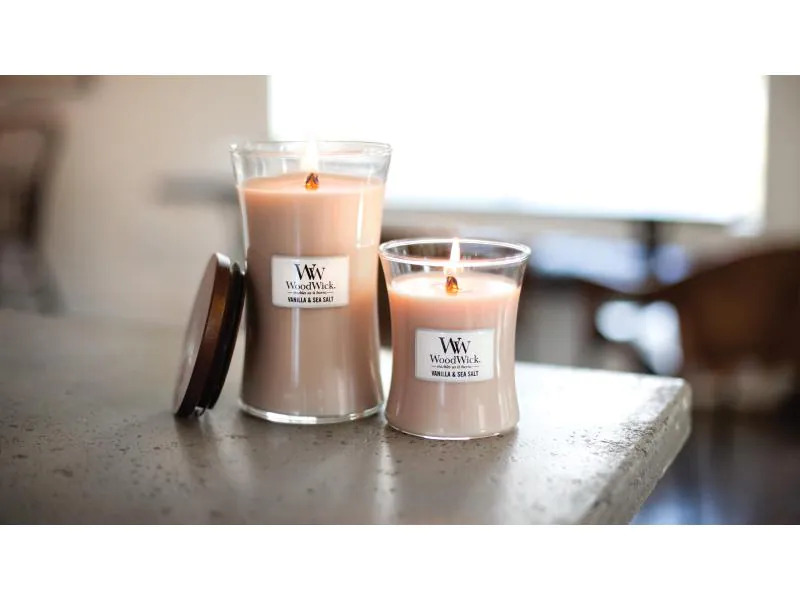 Woodwick Duftkerze Vanilla &amp; Sea Salt Medium Jar