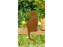 Ambiance Dekofigur Katze auf Platte, von hinten