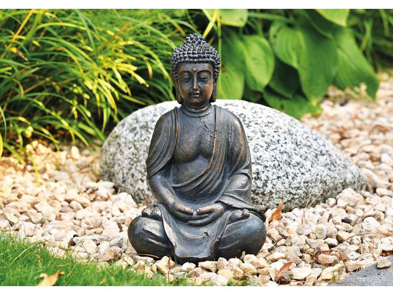 G. Wurm Dekofigur Buddha aus Polyresin, 30 cm
