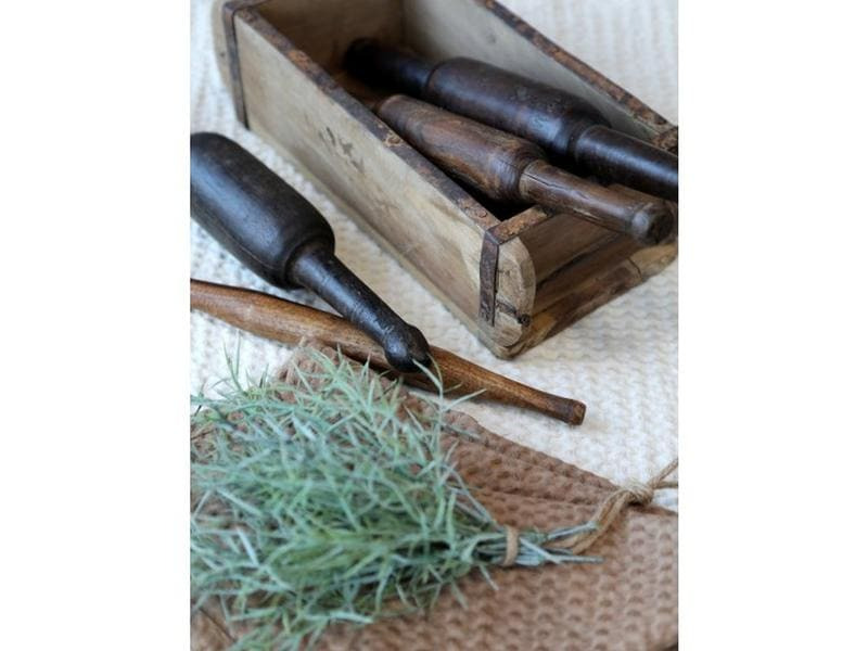 Chic Antique Aufbewahrung alte Backsteinform unika 10 x 30 cm, Braun