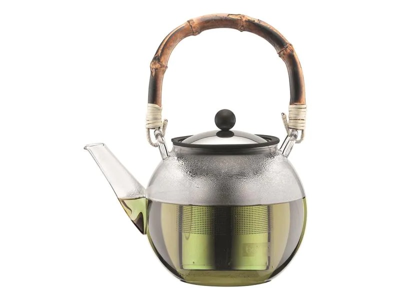 Bodum Teebereiter Assam Bambus Henkel 1 l, Transparent