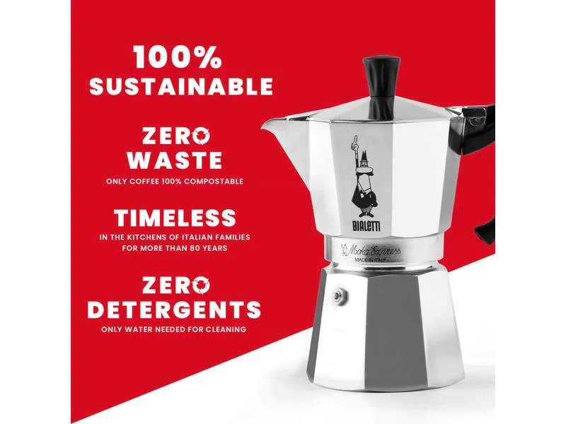 Bialetti Espressokanne Moka Express Oceana 6 Tassen, Silber