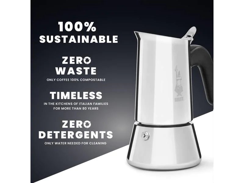 Bialetti Espressokanne New Venus 2 Tassen, Silber