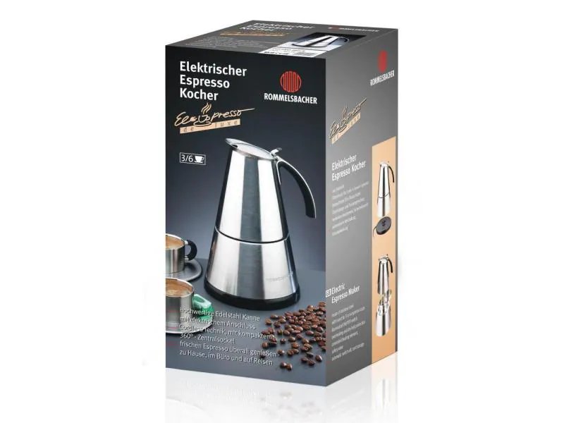 Rommelsbacher Espressokocher 20.EKO 364/E 4 Tassen, Silber