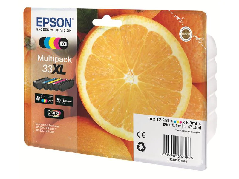 Epson Tinte Nr. 33XL / C13T33574011 BK, BK Photo, C, M, Y
