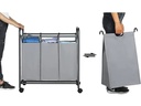Songmics Wäschesammler mit 4 Fächern 120 l, Grau/Anthrazit