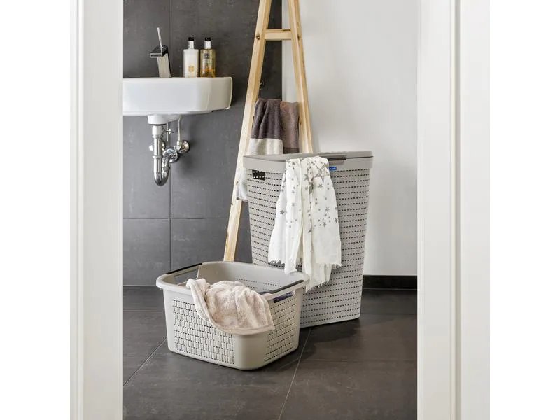 Rotho Wäschesammler Country Weiss, 55 l