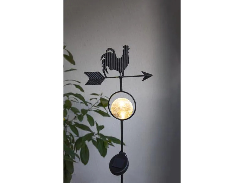 Star Trading Windspiel Solar LED Windy, Schwarz