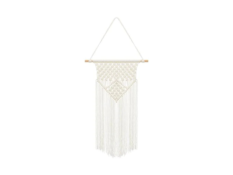 Partydeco Makramee Dekoration 30 x 49 cm, Weiss
