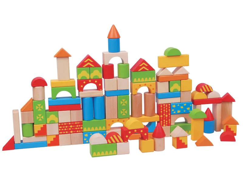 Spielba Holzspielwaren Bauklötze Holzbausteine 100 Stück