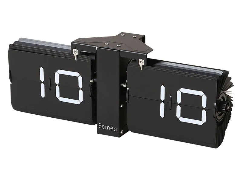 Esmée Wanduhr Flip Clock Schwarz