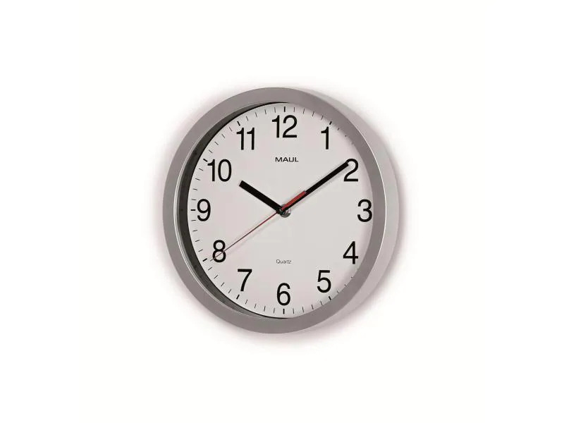 Maul Wanduhr MAULrun Ø 25 cm Silber/Weiss