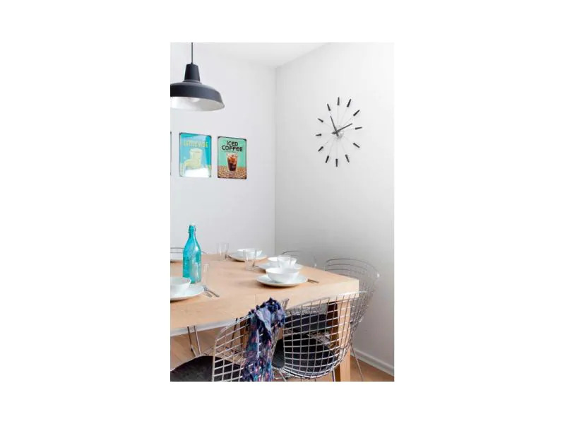 NeXtime Wanduhr Plug Inn Ø 58 cm Schwarz