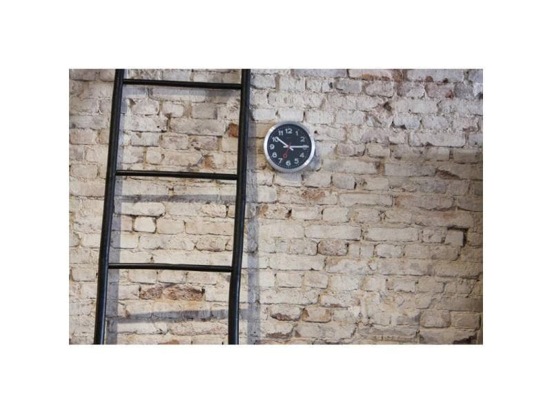 NeXtime Wanduhr Station Ø 19 cm Schwarz