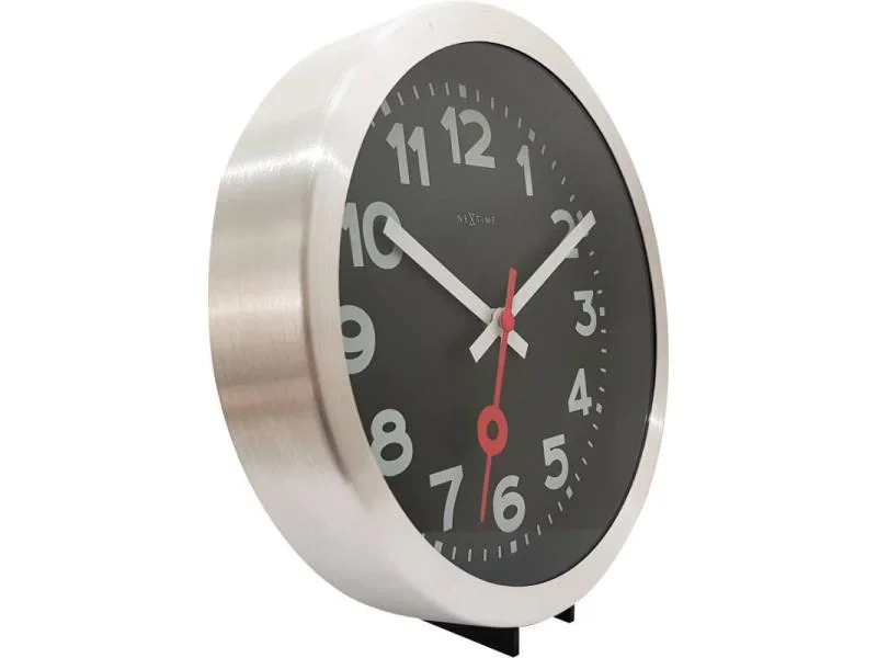 NeXtime Wanduhr Station Ø 35 cm Schwarz
