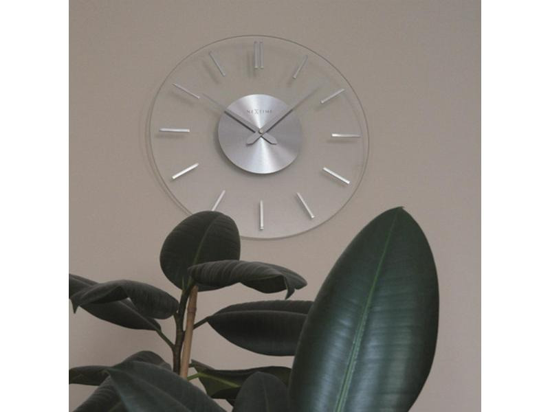 NeXtime Wanduhr Stripe 2632 Ø 31 cm Transparent