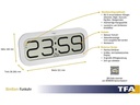 TFA Dostmann Funk-Wanduhr Digital Bimbam Weiss