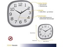 TFA Dostmann Wanduhr mit Sweep-Werk Grau