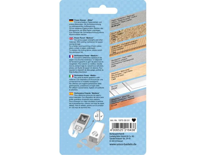 URSUS Motivstanzer Power 2.54 cm, Herz