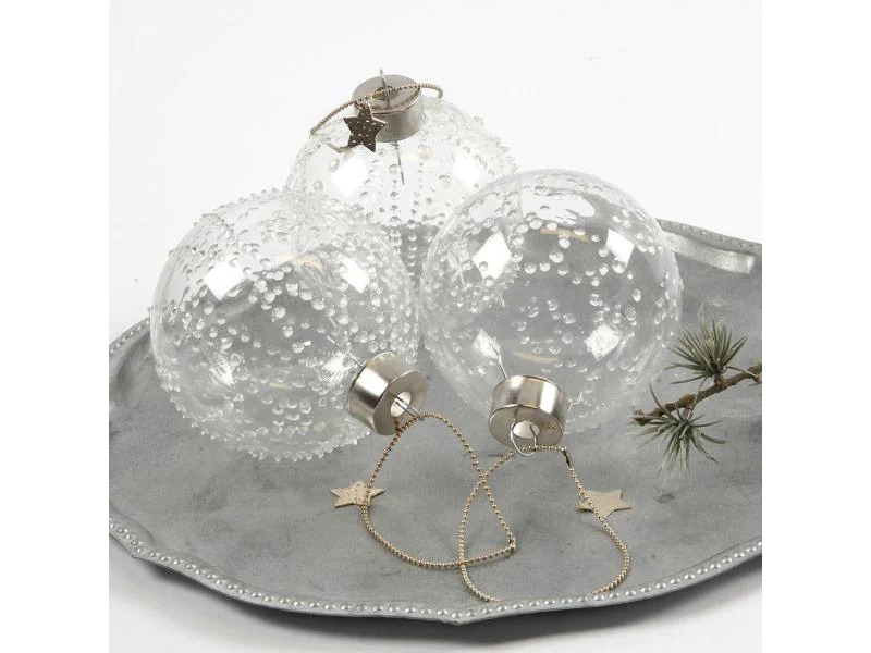 Creativ Company Weihnachtskugeln 7.9 x 8.9 cm zum Befüllen, 6 Stück