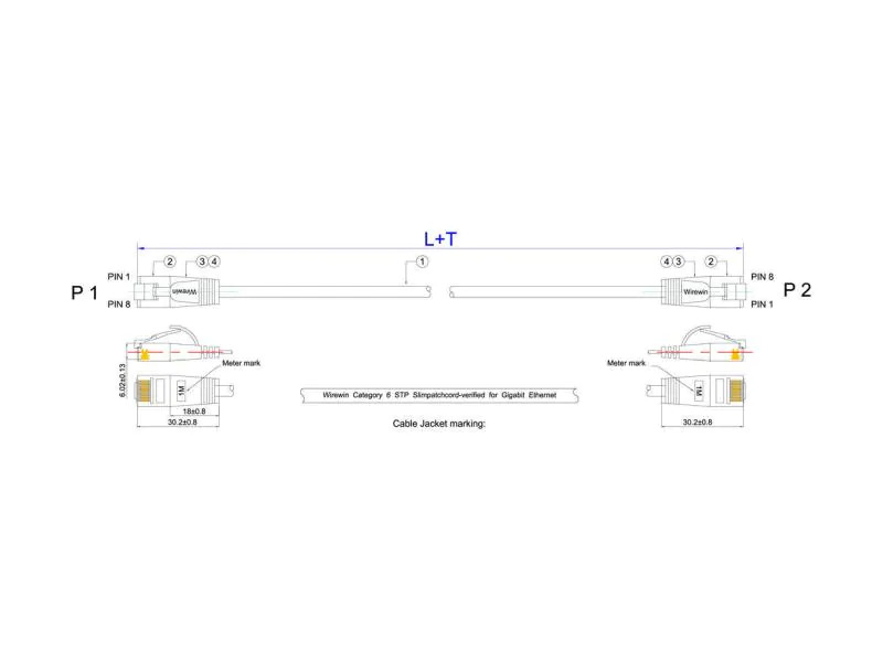 SLIM Slimpatchkabel  Cat 6, U/FTP, 1 m, Orange