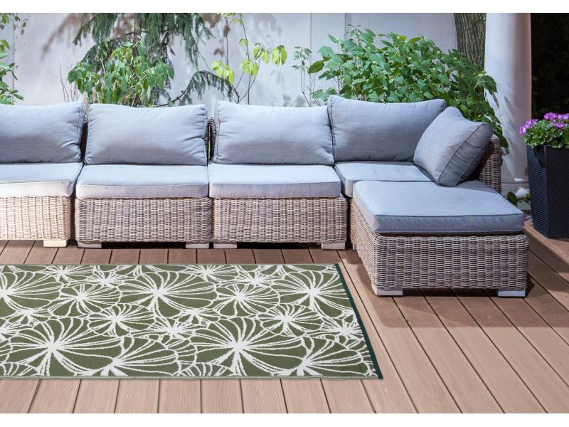 Esschert Design Teppich 240 x 150 cm Blumenmuster