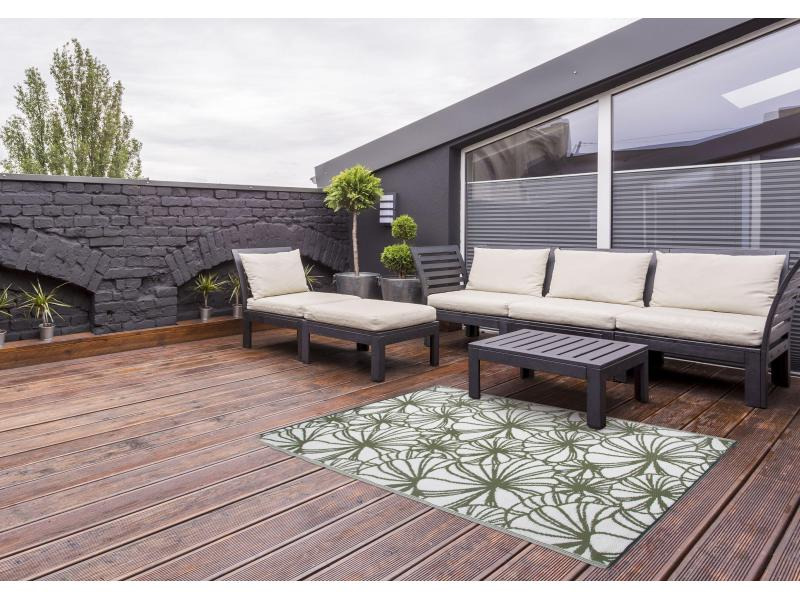Esschert Design Teppich 240 x 150 cm Blumenmuster