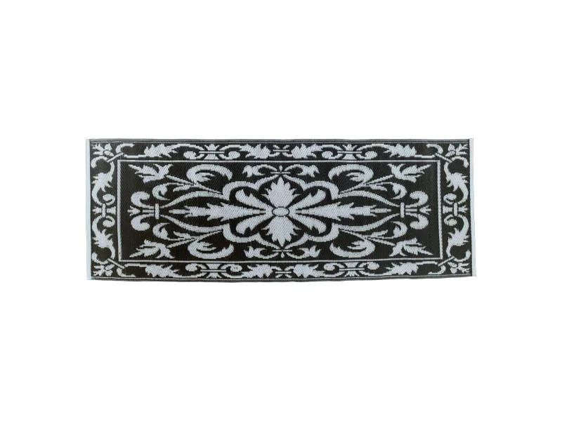Esschert Design Teppich 70 x 200 cm schwarz/weiss
