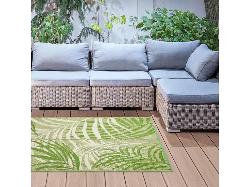 Esschert Design Teppich Dschungelblätter 151.5 x 241 cm