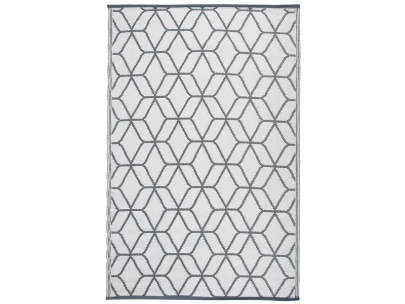Esschert Design Teppich Grafisch 180 x 121 cm, Beige/Weiss