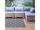 Esschert Design Teppich Grafisch 180 x 121 cm, Beige/Weiss