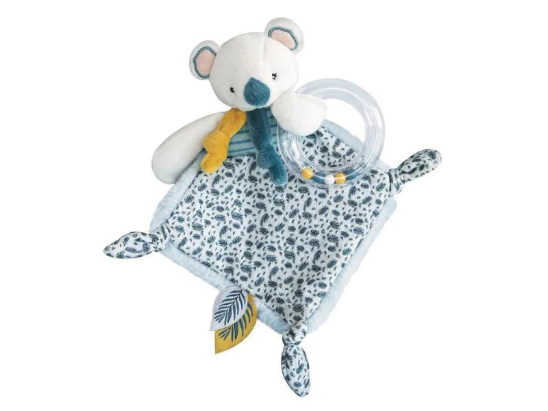 DouDou et compagnie Geschenkset Koala Rassel mit Schmusetuch 22cm